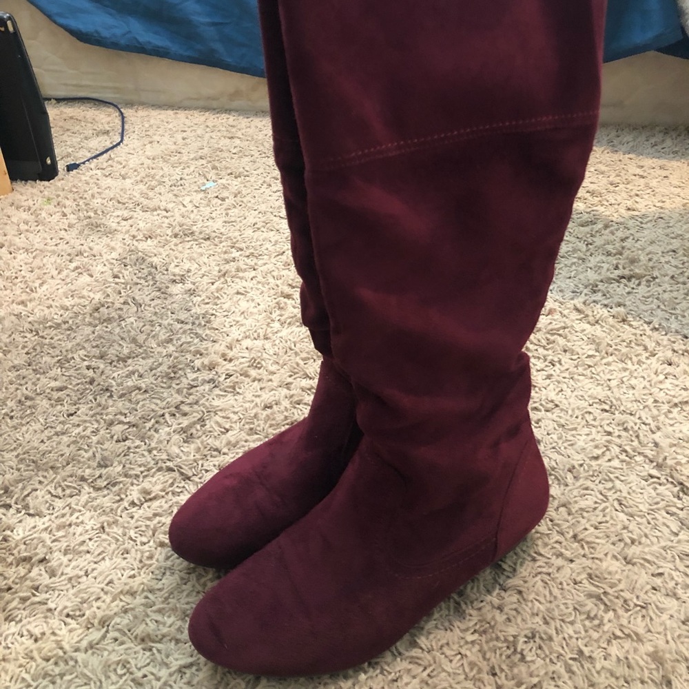 Burgundy boots